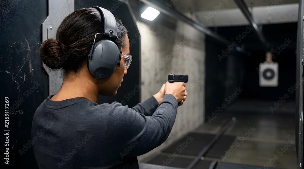 The inside of a shooting range